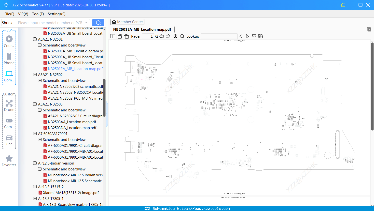 Laptop Xiaomi NB2501EA_MB_Location Map